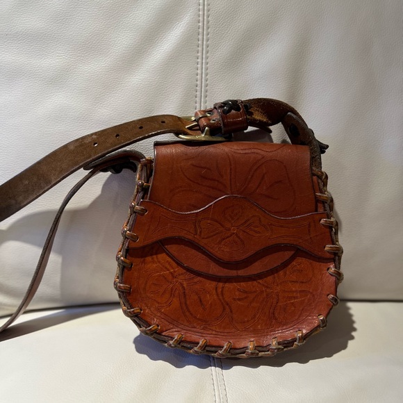 Vintage - Brown Handmade Leather Western Purse - Picture 1 of 5